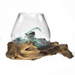 Molten Glass on Driftwood Small - 5" Vase Terrarium