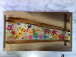 Walnut Live Edge Charcuterie Board, Cheese, Serving Board - Flowers