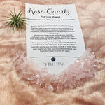 Molten Glass Air Plant Terrarium – Rose Quartz Crystal and Agate Slice Healing Chakra Gemstones 7in x 5in- The Love Magnet - 4 Colors