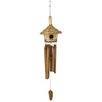 Bamboo Wood With Birdhouse Chime Handmade