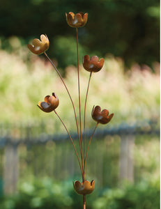 55" Lily Cup Chimes Decorative Garden Stake