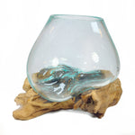 Molten Glass on Driftwood Medium 8" Vase, Hand Blown