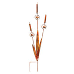 Triple Cattail With Bells Decorative Garden Stake